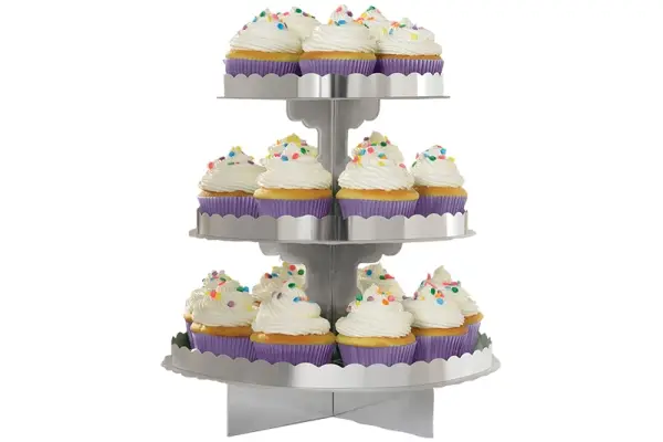 Silver Party Cupcakes With Stand (16)